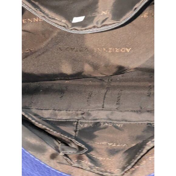 VTG Adrienne Vittadini Magnetic Purple Violet Tessa Pebble Leather Satchel - Picture 13 of 16